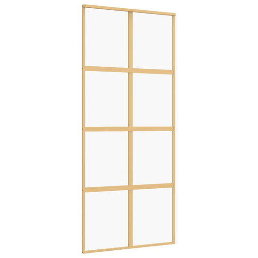 vidaXL Συρόμενη Πόρτα Χρυσή 90 x 205 εκ. από Γυαλί ESG και Αλουμίνιο