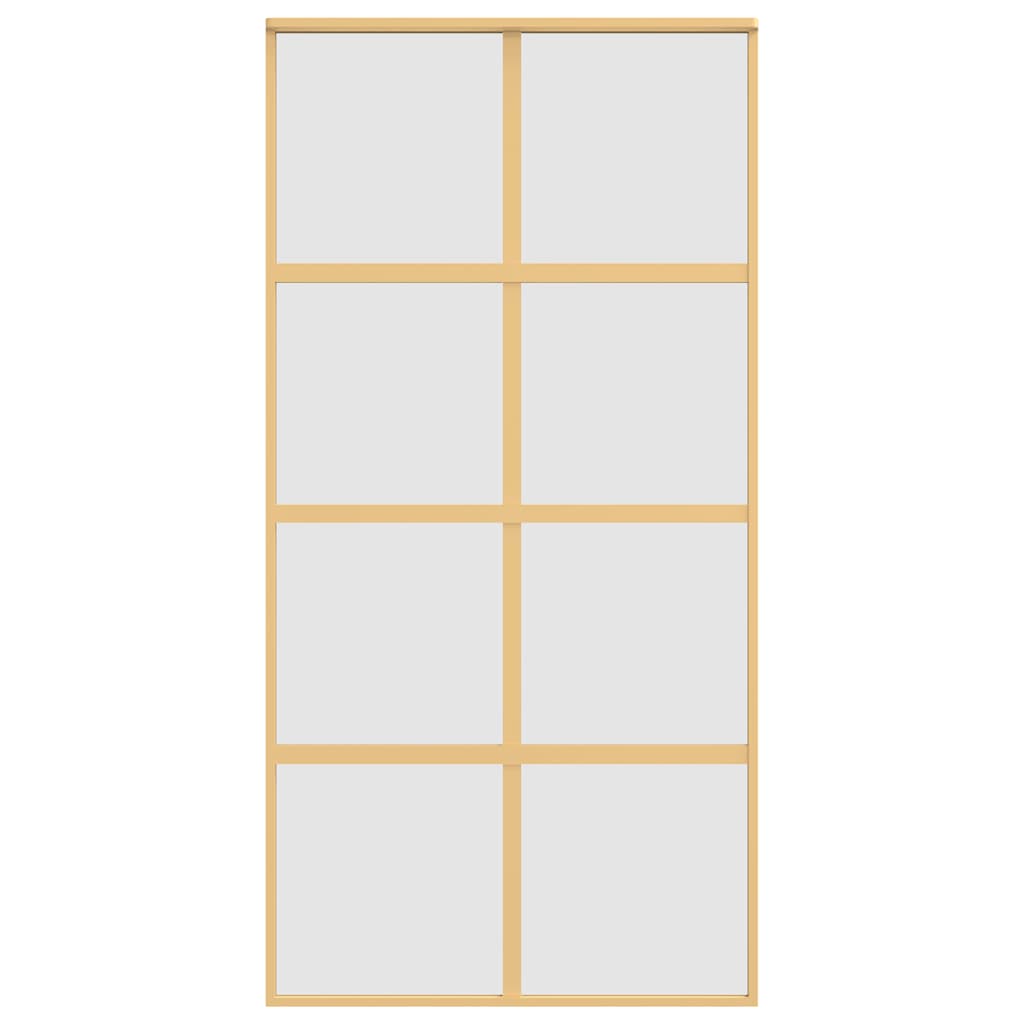 vidaXL Συρόμενη Πόρτα Χρυσή 102,5x205 εκ. Αμμοβολή ESG Γυαλί/Αλουμίνιο