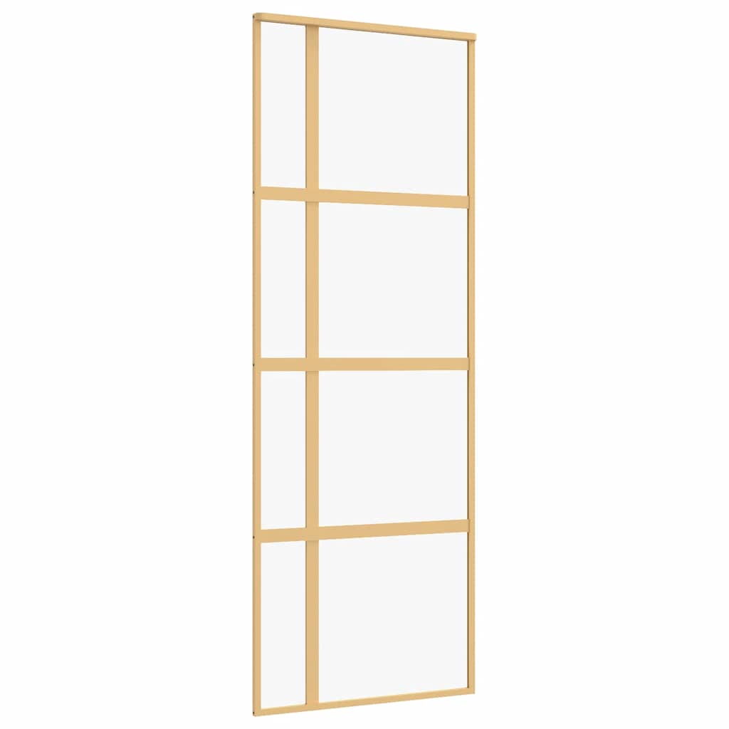 vidaXL Συρόμενη Πόρτα Χρυσή 76 x 205 εκ. από Γυαλί ESG και Αλουμίνιο