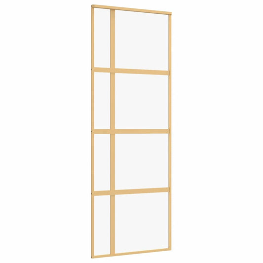 vidaXL Συρόμενη Πόρτα Χρυσή 76 x 205 εκ. από Γυαλί ESG και Αλουμίνιο