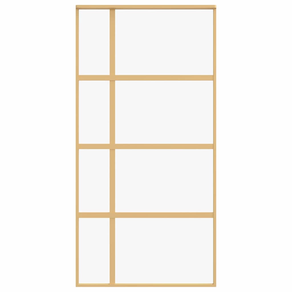 vidaXL Συρόμενη Πόρτα Χρυσή 102,5x205 εκ. από Γυαλί ESG και Αλουμίνιο