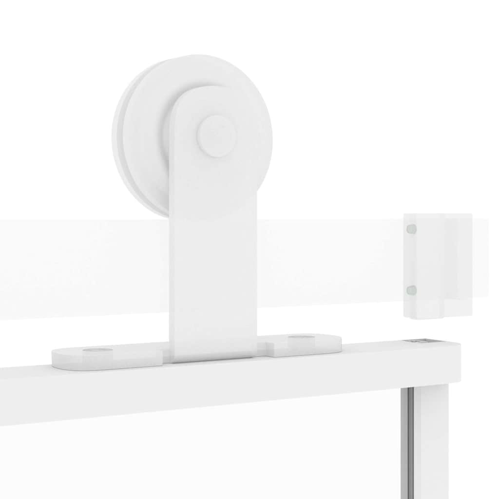 vidaXL Συρόμενη Πόρτα Λευκή 102,5 x 205 εκ. από Ψημένο Γυαλί/Αλουμίνιο