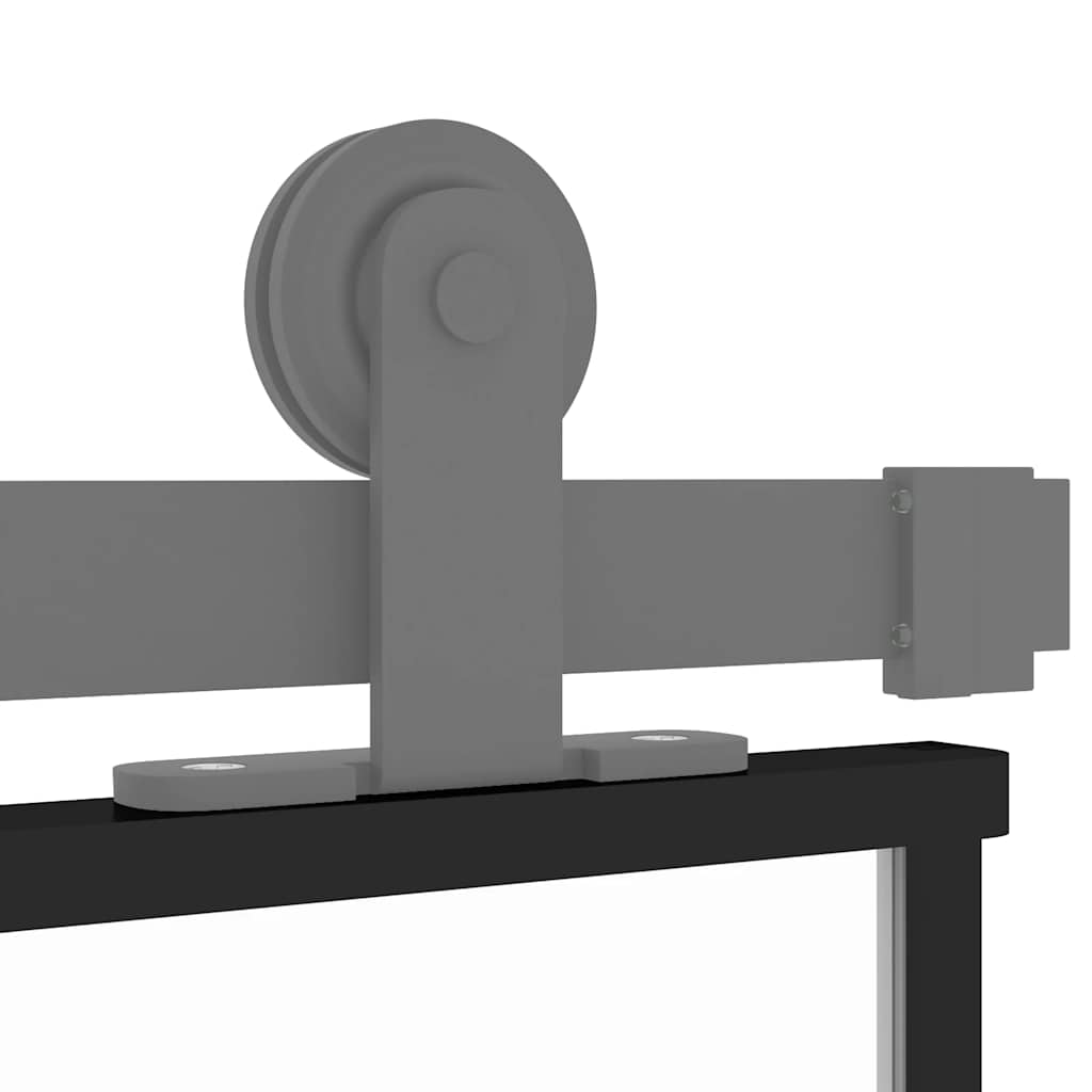 vidaXL Συρόμενη Πόρτα Μαύρη 90 x 205 εκ. από Ψημένο Γυαλί & Αλουμίνιο