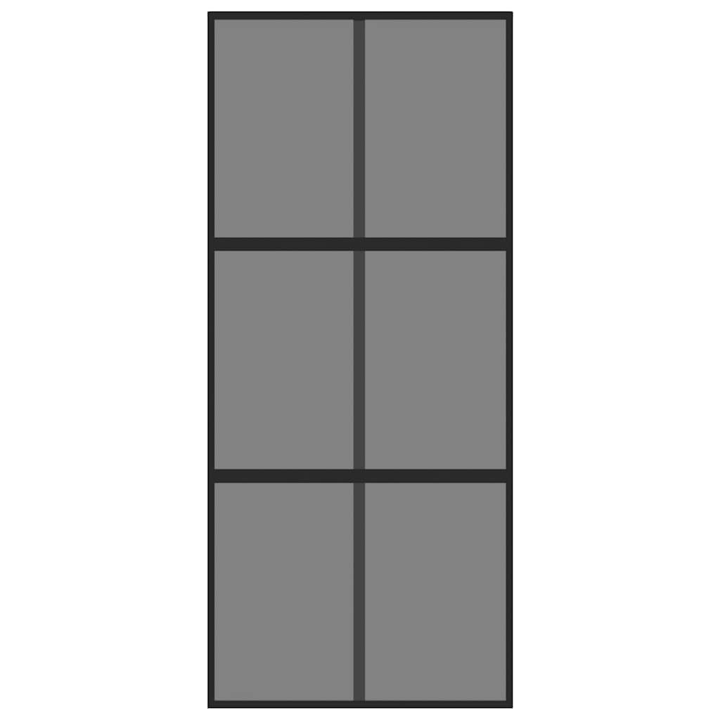 vidaXL Συρόμενη Πόρτα Μαύρη 90 x 205 εκ. από Ψημένο Γυαλί & Αλουμίνιο