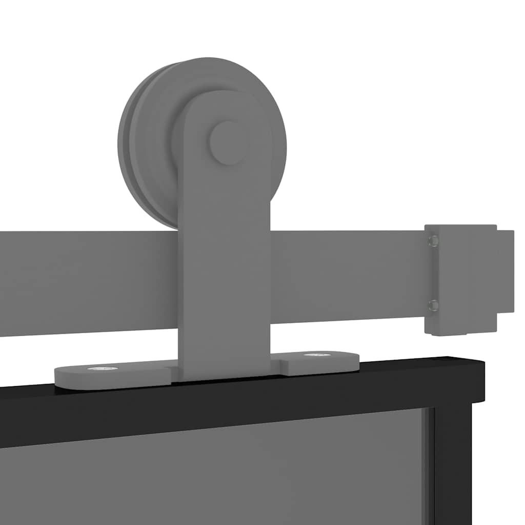 vidaXL Συρόμενη Πόρτα Μαύρη 102,5 x 205 εκ. από Ψημένο Γυαλί/Αλουμίνιο