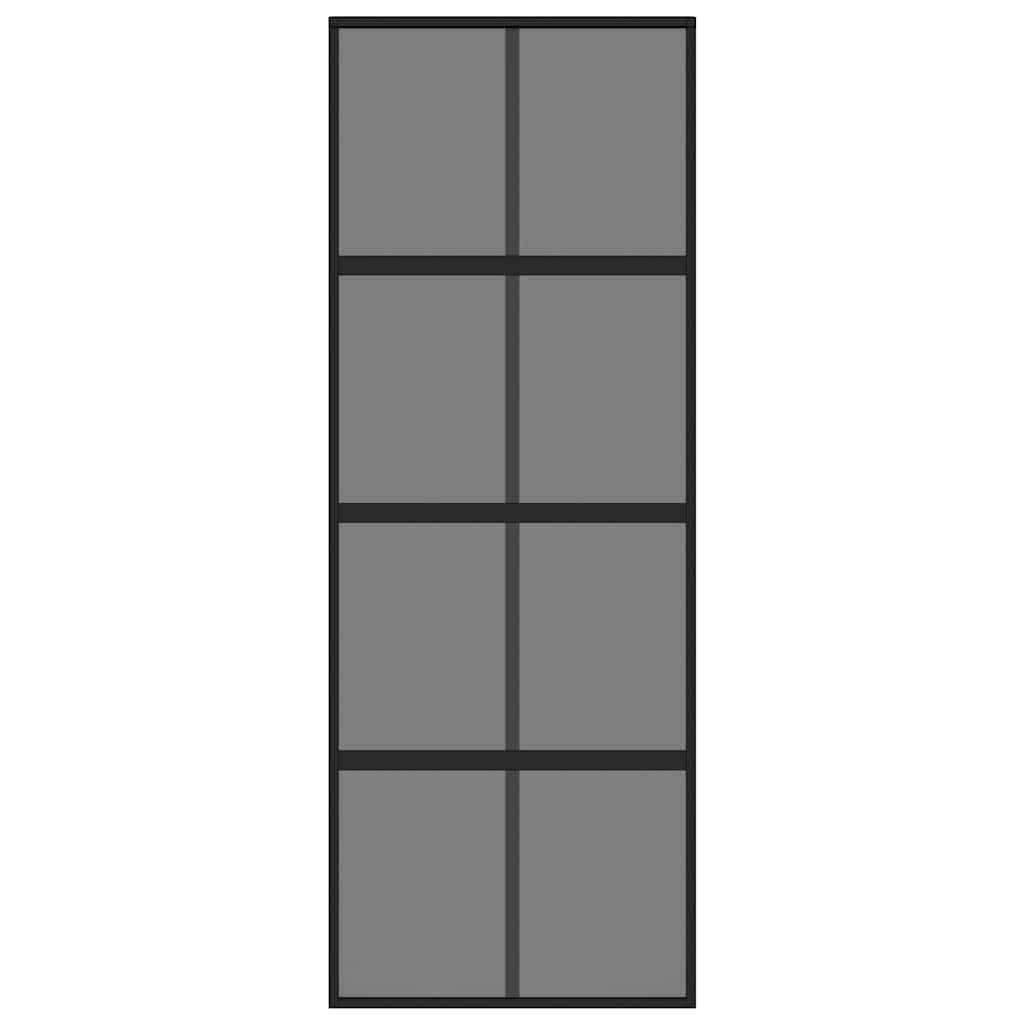 vidaXL Συρόμενη Πόρτα Μαύρη 76 x 205 εκ. από Ψημένο Γυαλί / Αλουμίνιο