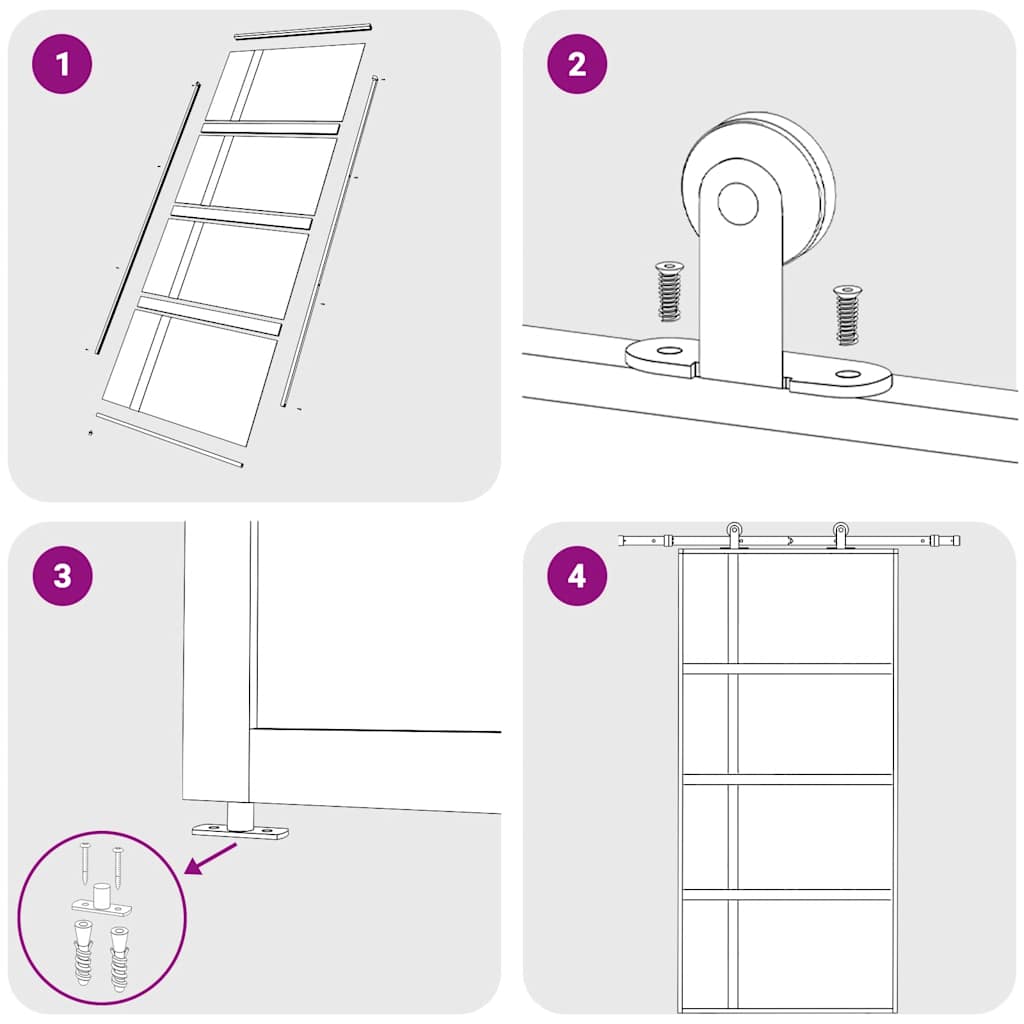 vidaXL Συρόμενη Πόρτα Μαύρη 102,5 x 205 εκ. από Ψημένο Γυαλί/Αλουμίνιο