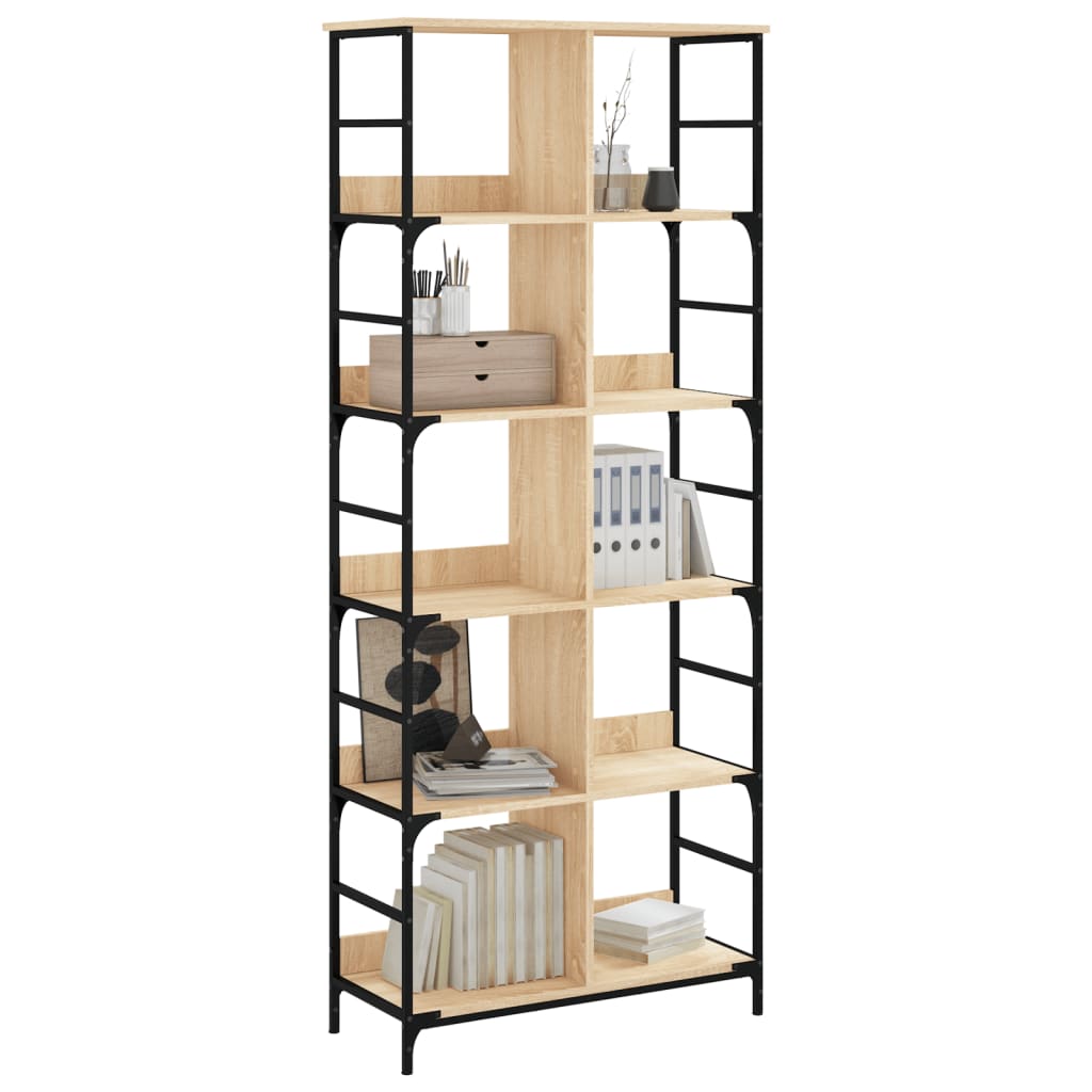 vidaXL Βιβλιοθήκη Sonoma Δρυς 78,5x33x188,5 εκ. Επεξεργασμένο Ξύλο