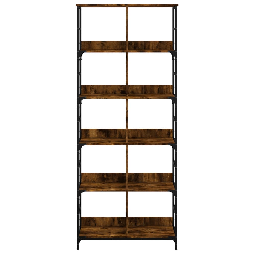 vidaXL Βιβλιοθήκη Καπνιστή Δρυς 78,5x33x188,5 εκ. Επεξεργασμένο Ξύλο