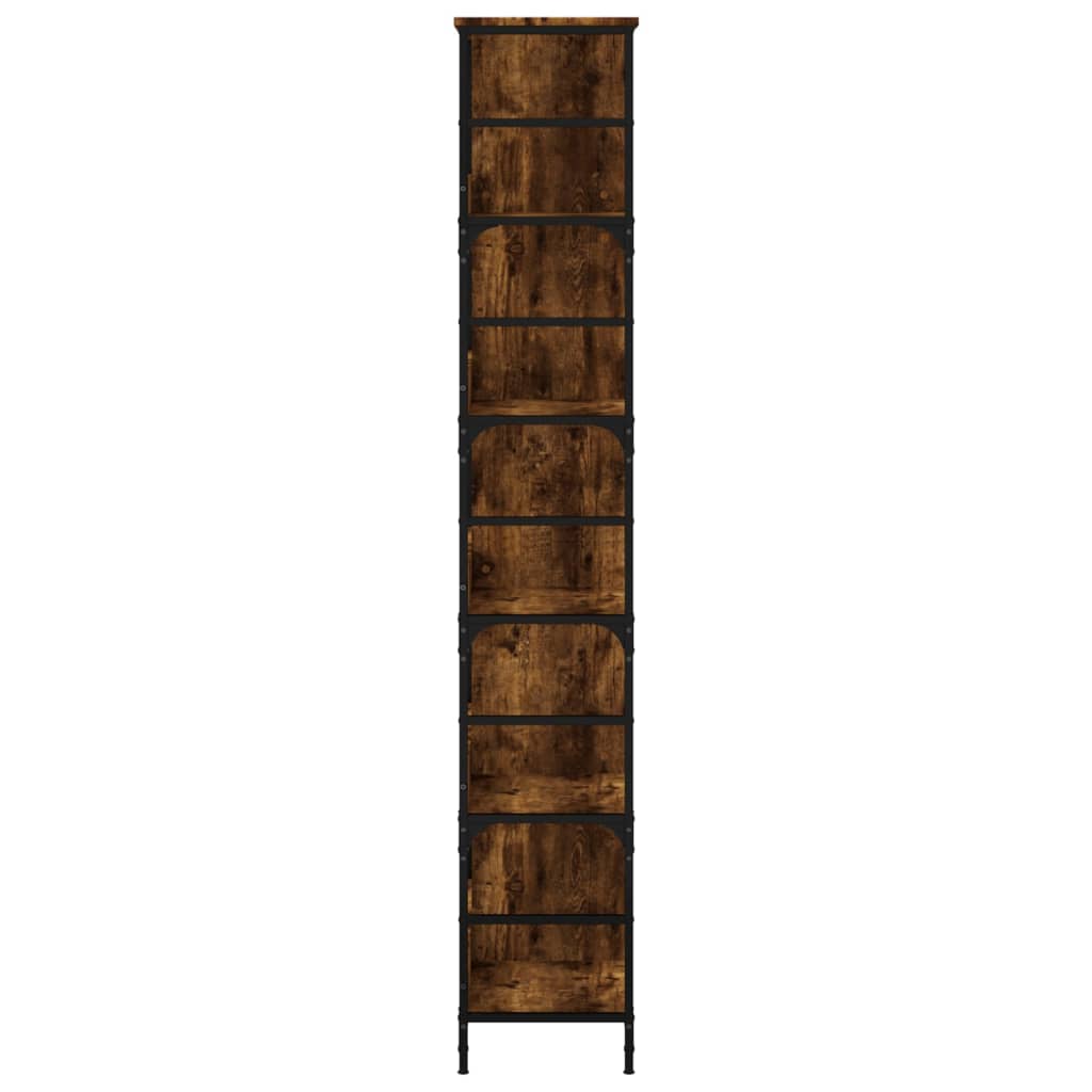 vidaXL Βιβλιοθήκη Καπνιστή Δρυς 78,5x33x188,5 εκ. Επεξεργασμένο Ξύλο