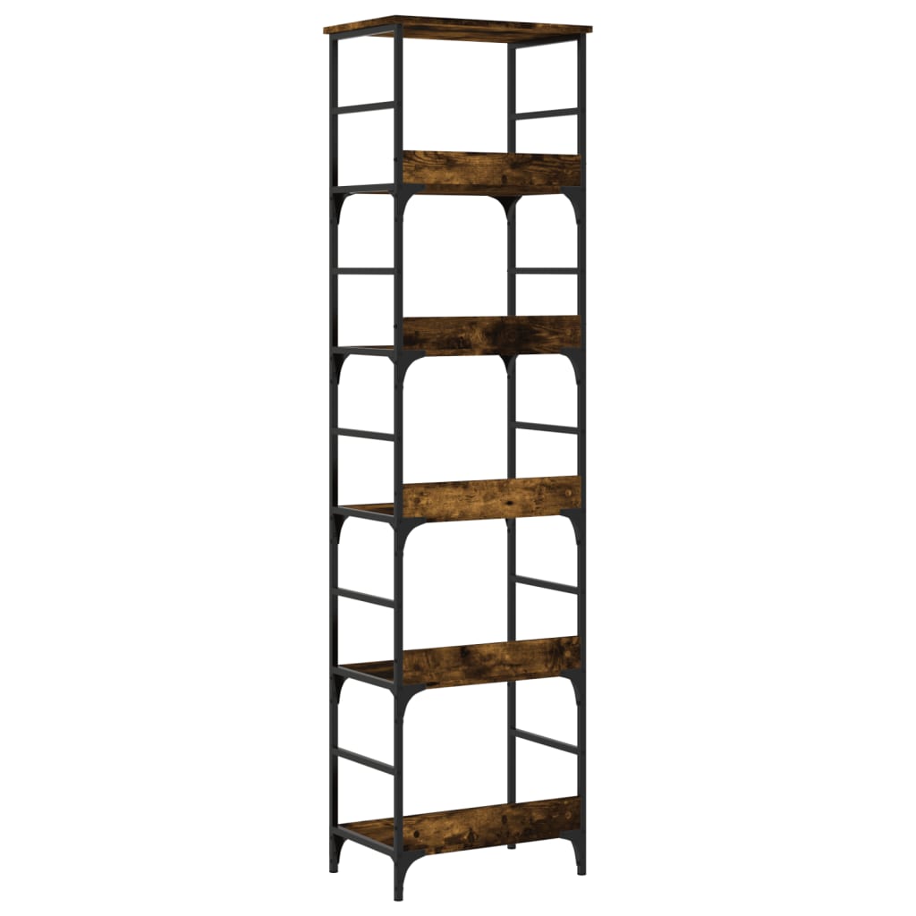 vidaXL Βιβλιοθήκη Καπνιστή Δρυς 50x33x188,5 εκ. Επεξεργασμένο Ξύλο