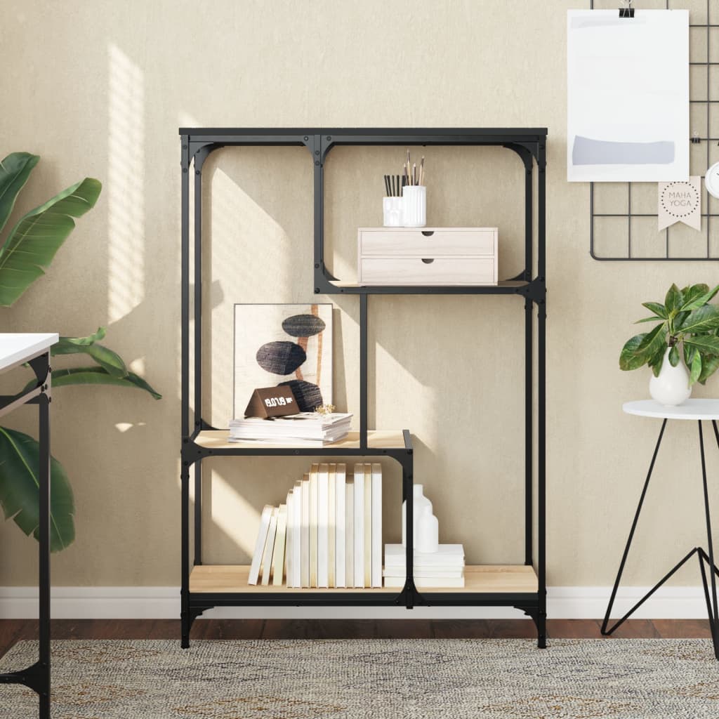 vidaXL Βιβλιοθήκη Sonoma Δρυς 81 x 36 x 115 εκ. Επεξεργ. Ξύλο / Ατσάλι