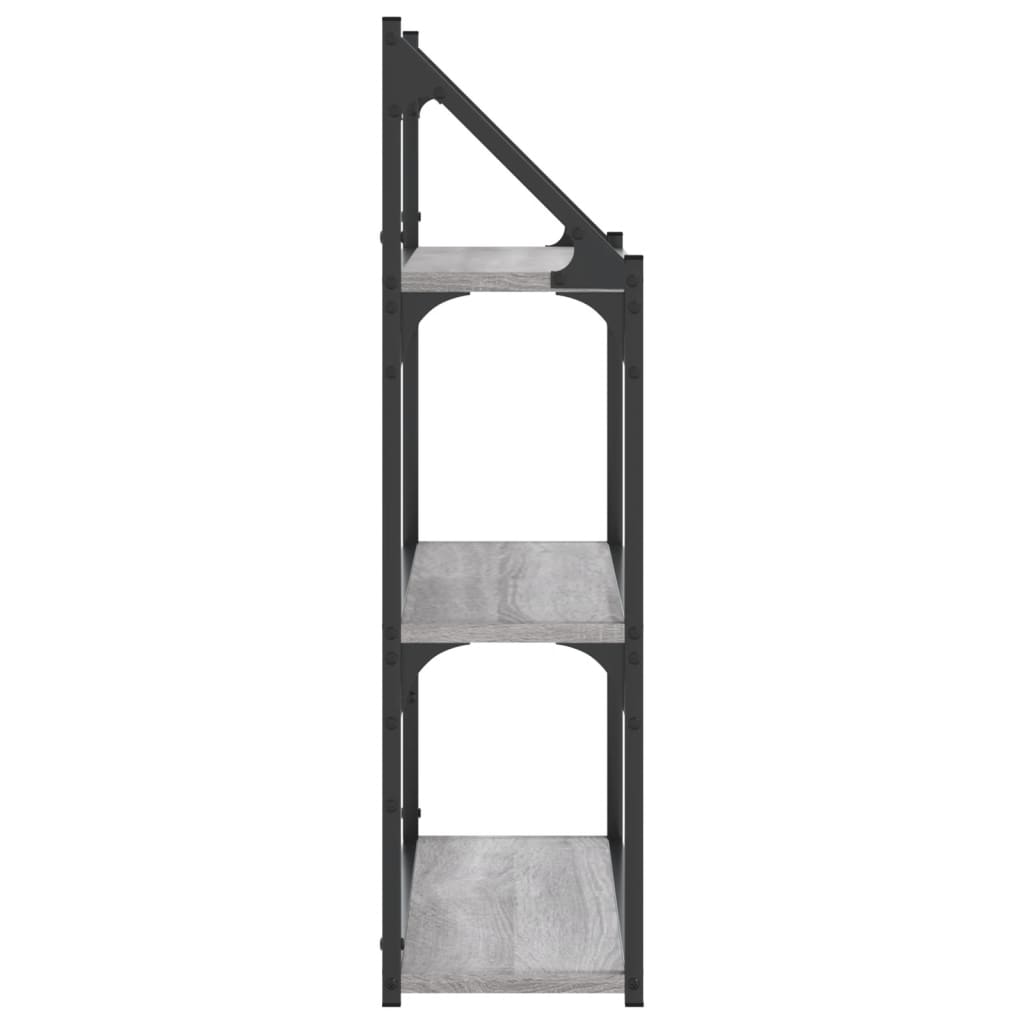 vidaXL Ραφιέρα Τοίχου με 3 Ράφια Γκρι Sonoma Επεξεργ. Ξύλο