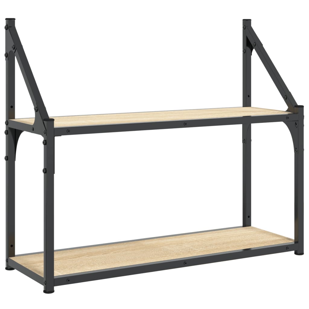 vidaXL Ράφι Τοίχου 2 Επιπέδων από Ξύλο Sonoma Δρυς 60x21x51 εκ. από Τεχνητό Ξύλο
