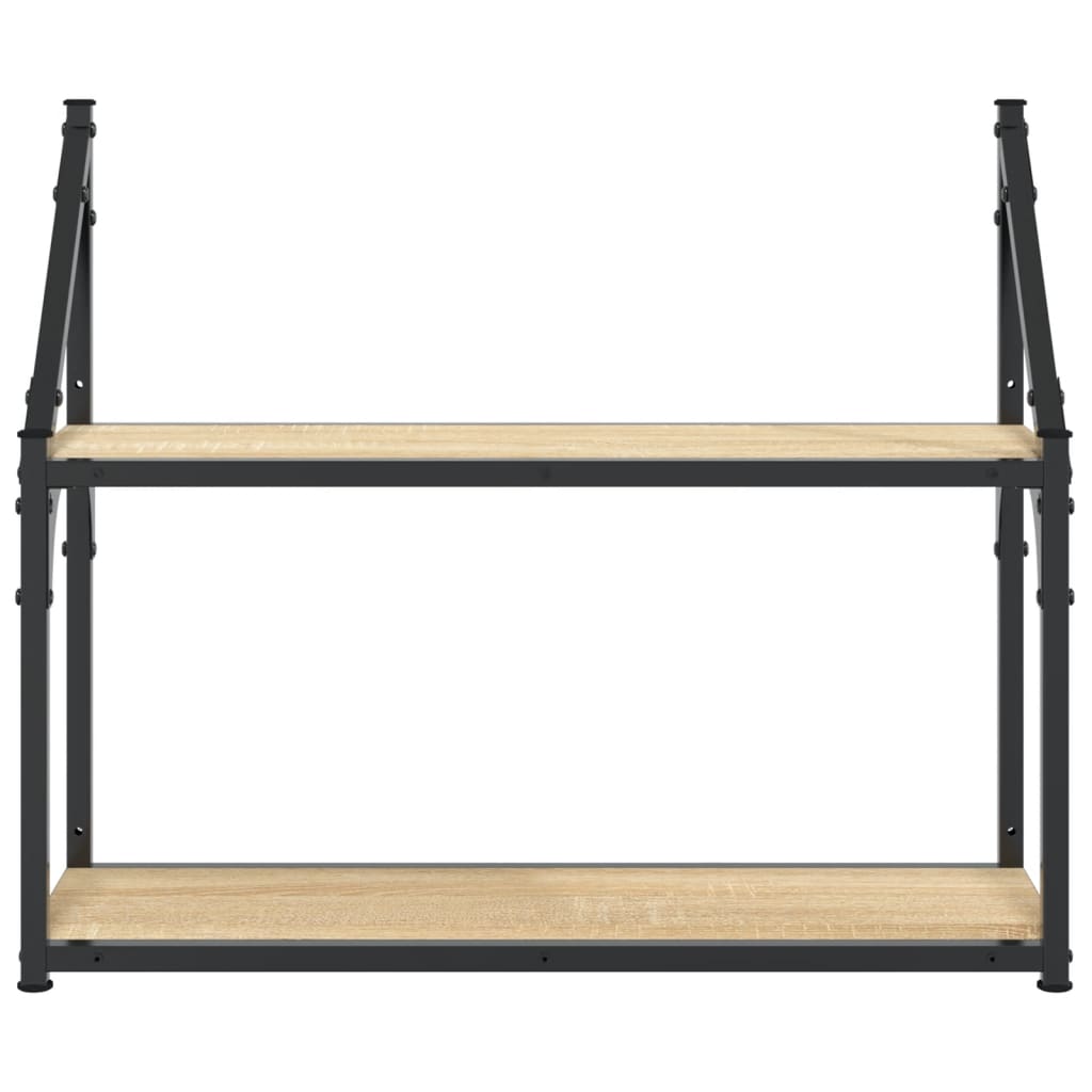 vidaXL Ράφι Τοίχου 2 Επιπέδων από Ξύλο Sonoma Δρυς 60x21x51 εκ. από Τεχνητό Ξύλο