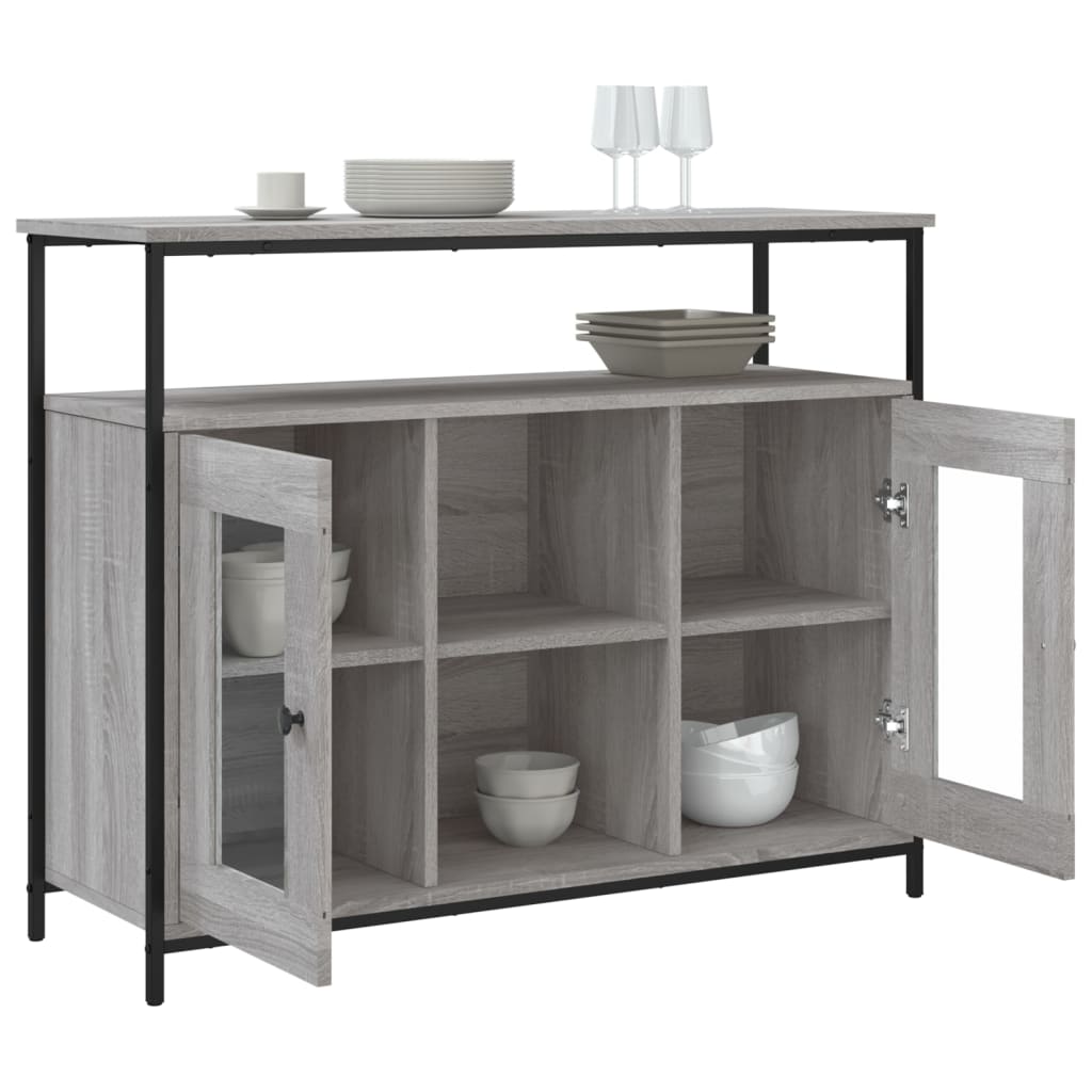 vidaXL Μπουφές Γκρι Sonoma 100x35x80 εκ. από Επεξεργασμένο Ξύλο