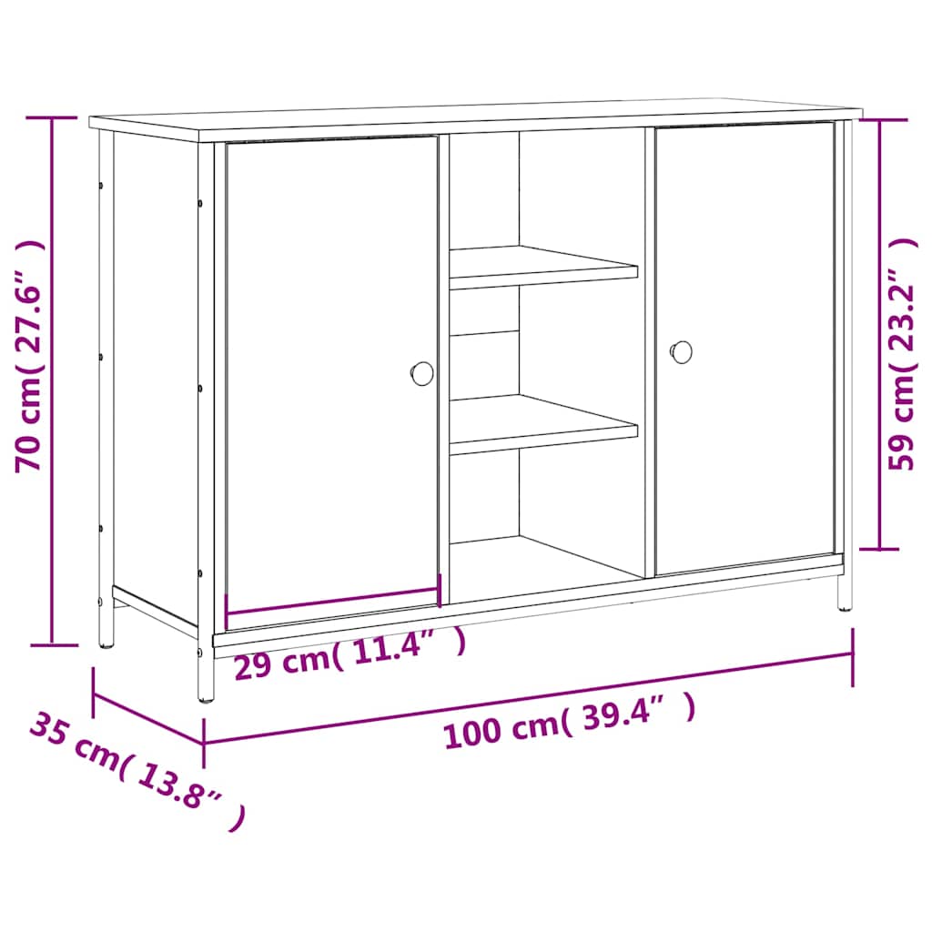 vidaXL Ντουλάπι Καπνιστή Δρυς 100x35x70 εκ. από Επεξεργασμένο Ξύλο