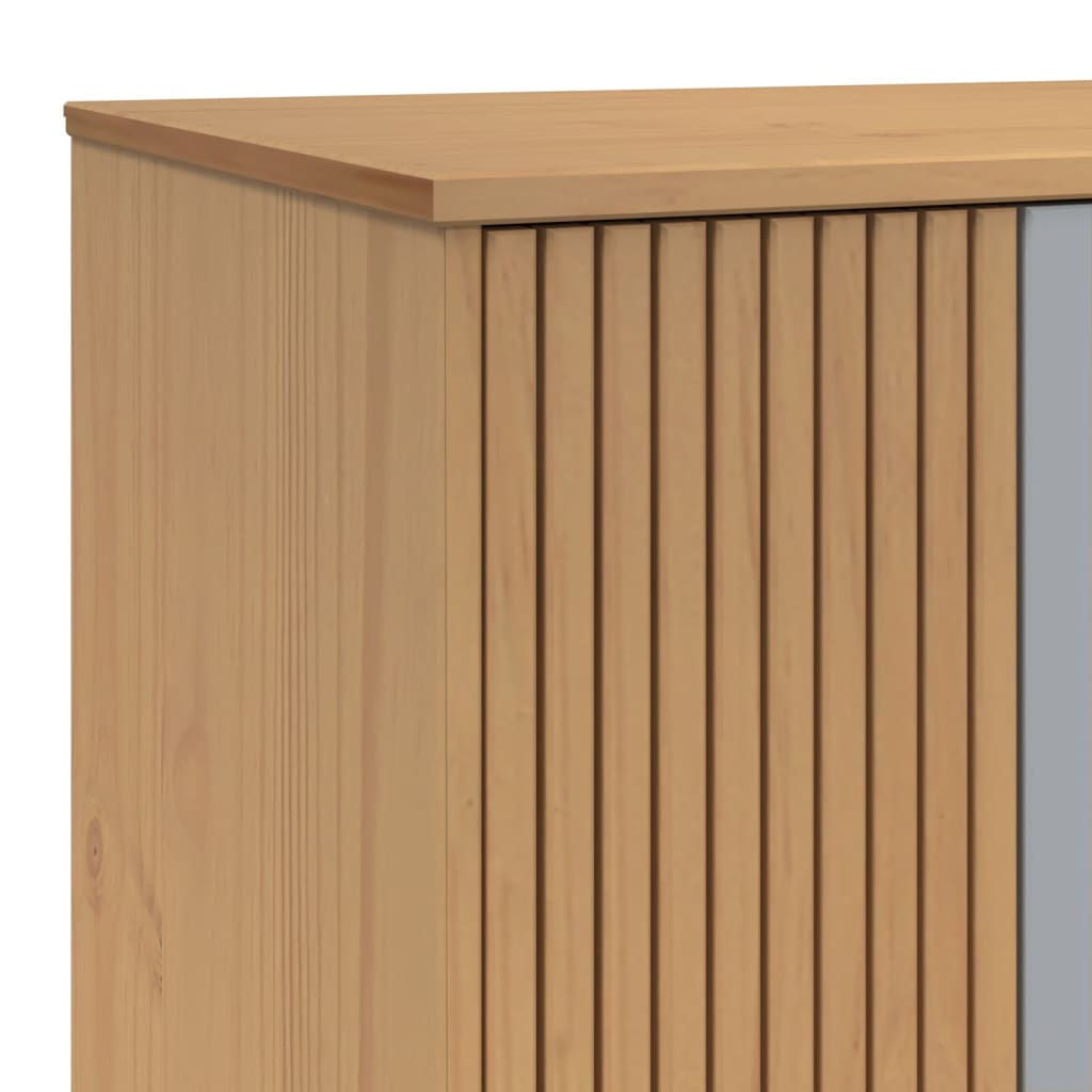 vidaXL Ντουλάπα OLDEN Γκρι & Καφέ 76,5x53x172 εκ. Μασίφ Ξύλο Πεύκου