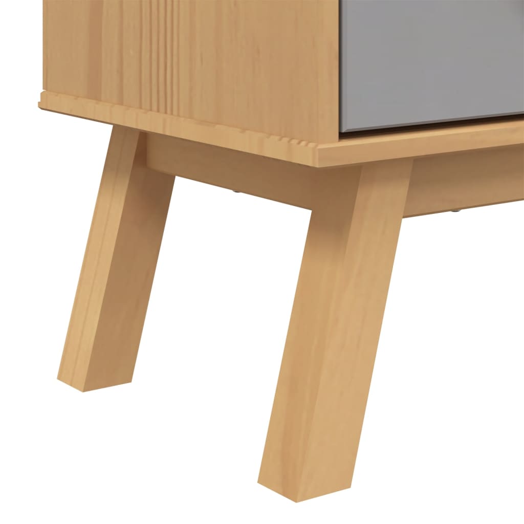 vidaXL Βιβλιοθήκη 4 Επιπέδων OLDEN Γκρι/Καφέ από Μασίφ Ξύλο Πεύκου