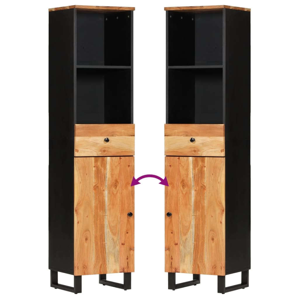 vidaXL Έπιπλα Μπάνιου Σετ 3 Τεμαχίων από Μασίφ Ξύλο Ακακίας