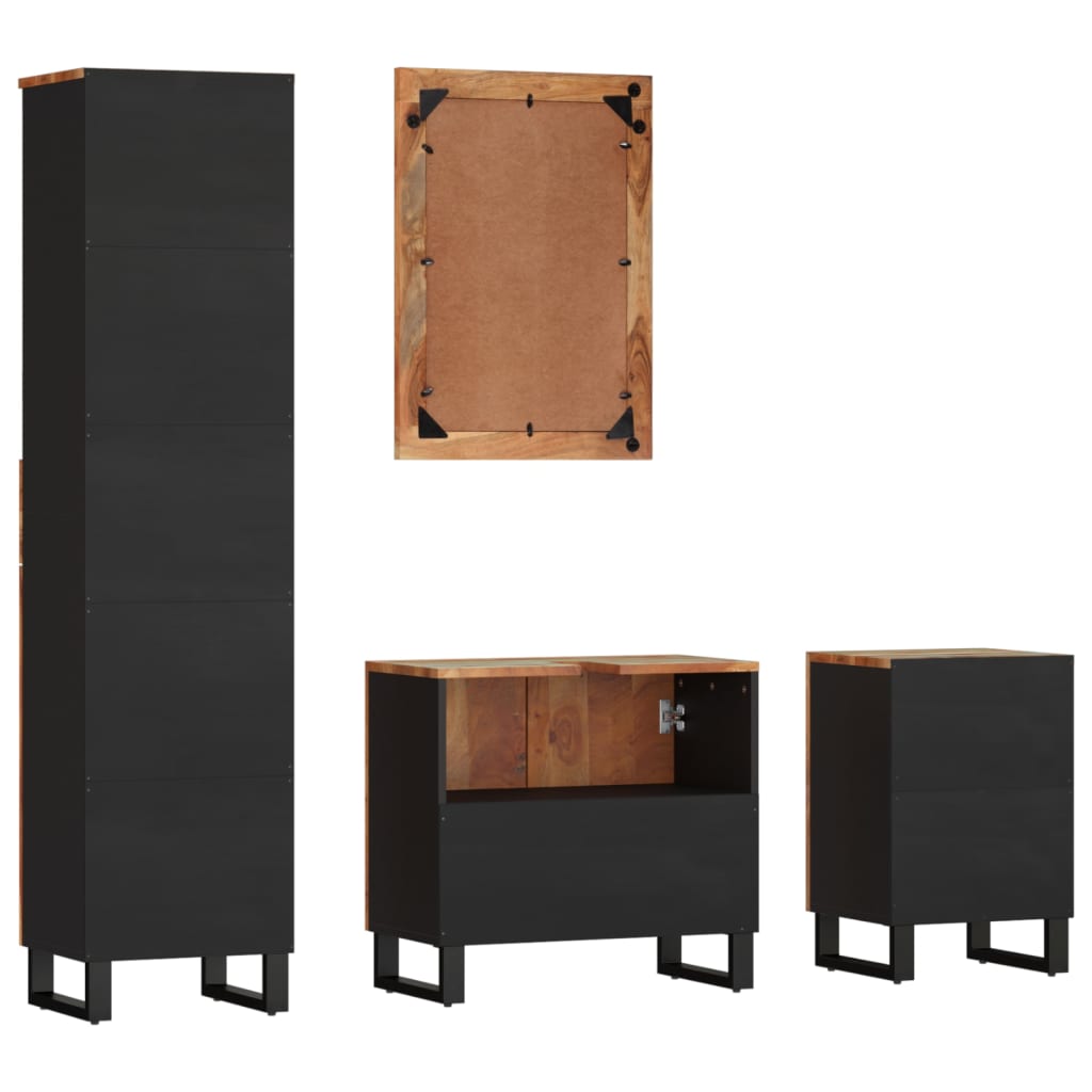 vidaXL Σετ Επίπλων Μπάνιου 4 Τεμαχίων από Μασίφ Ανακυκλωμένο Ξύλο