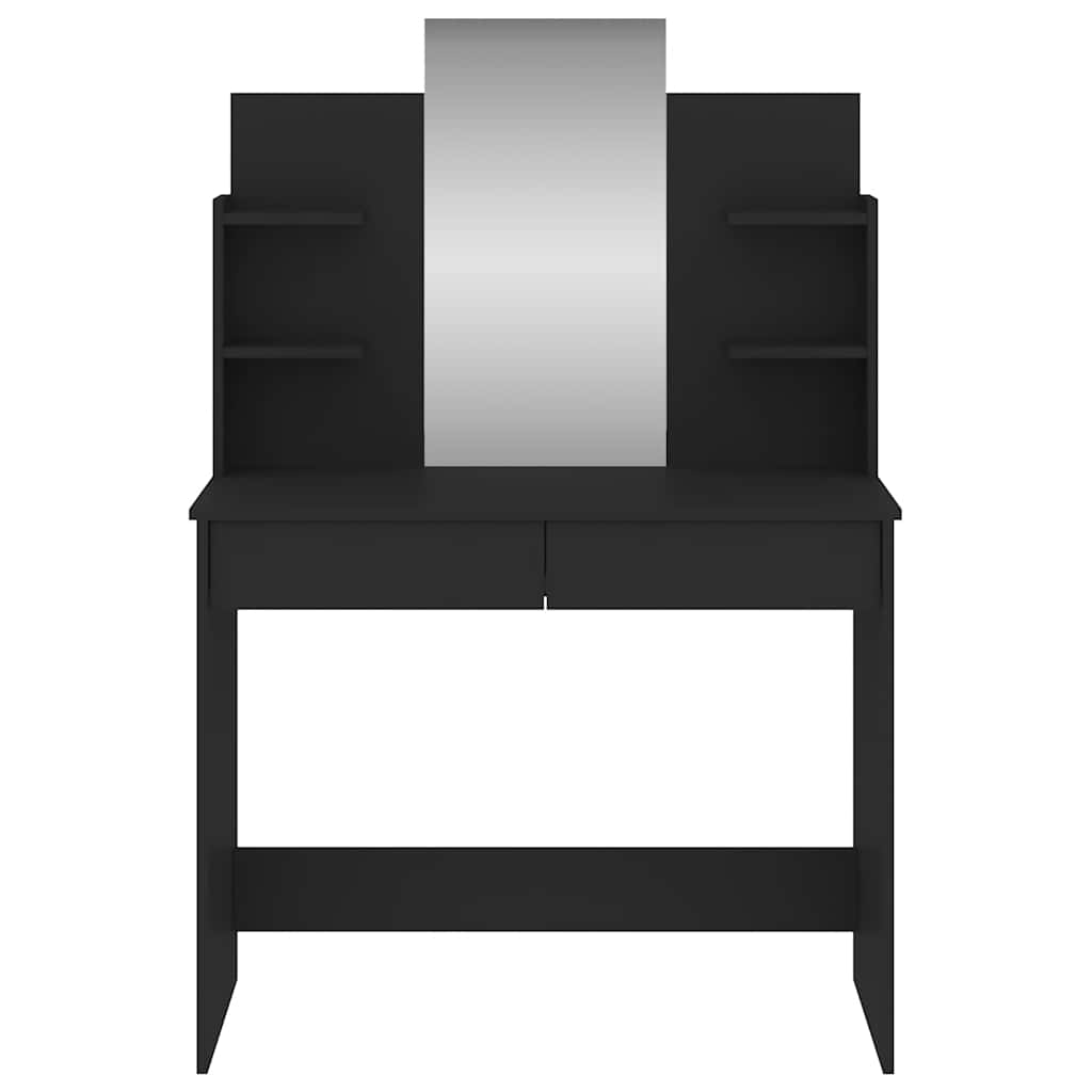 vidaXL Μπουντουάρ με Καθρέφτη Μαύρο 96 x 39 x 142 εκ.