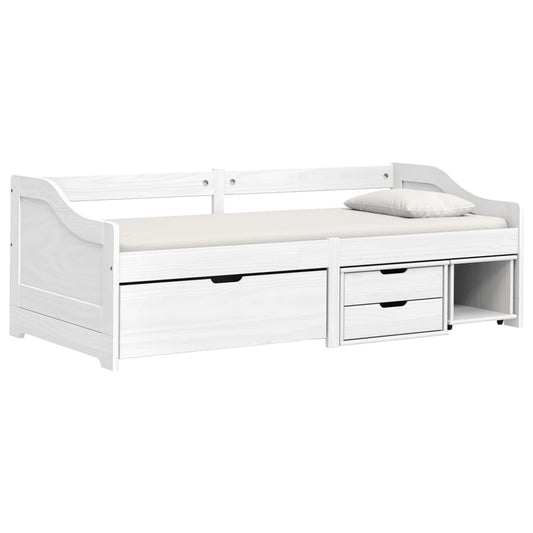 vidaXL Καναπές Κρεβάτι 3 Συρτ. IRUN Λευκός 90x200εκ. Μασίφ Ξύλο Πεύκου
