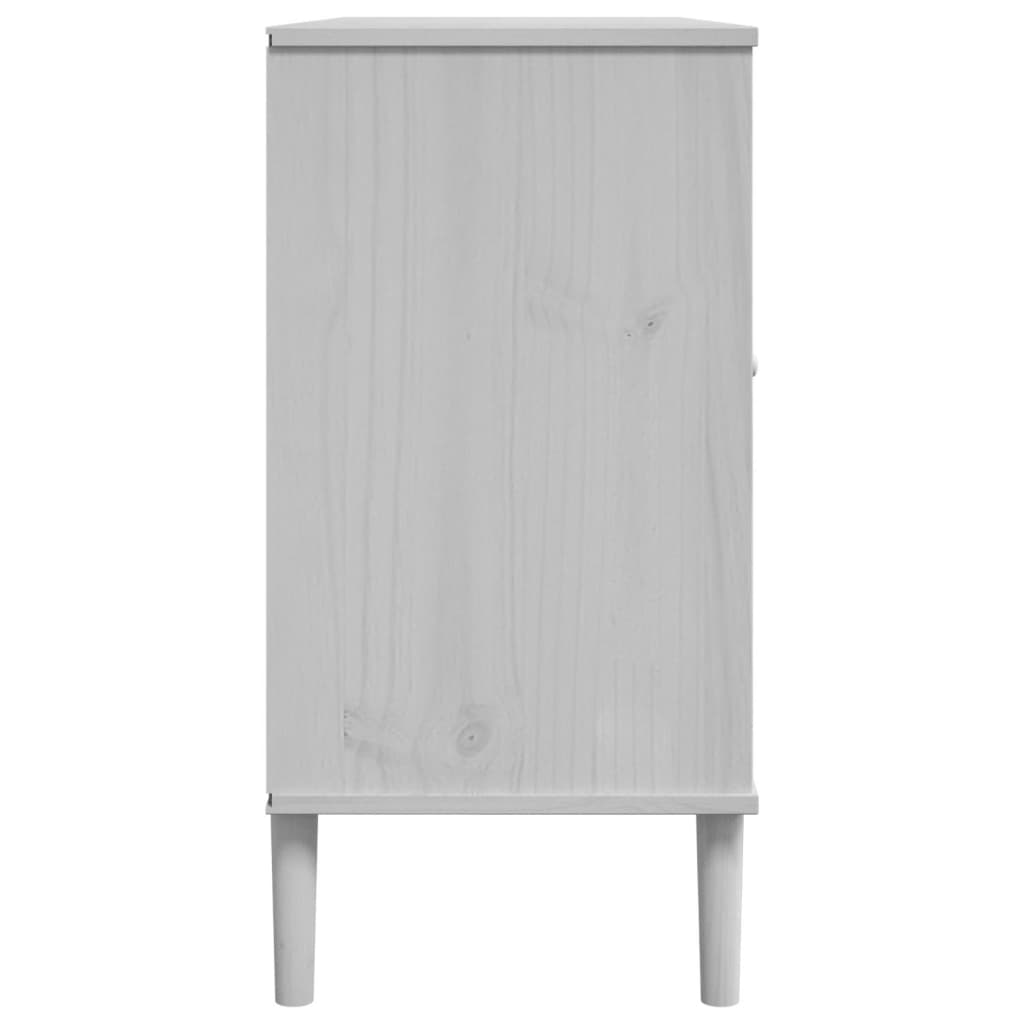 vidaXL Μπουφές SENJA Λευκό / Ρατάν 112 x 40 x 80 εκ. Μασίφ Ξύλο Πεύκου