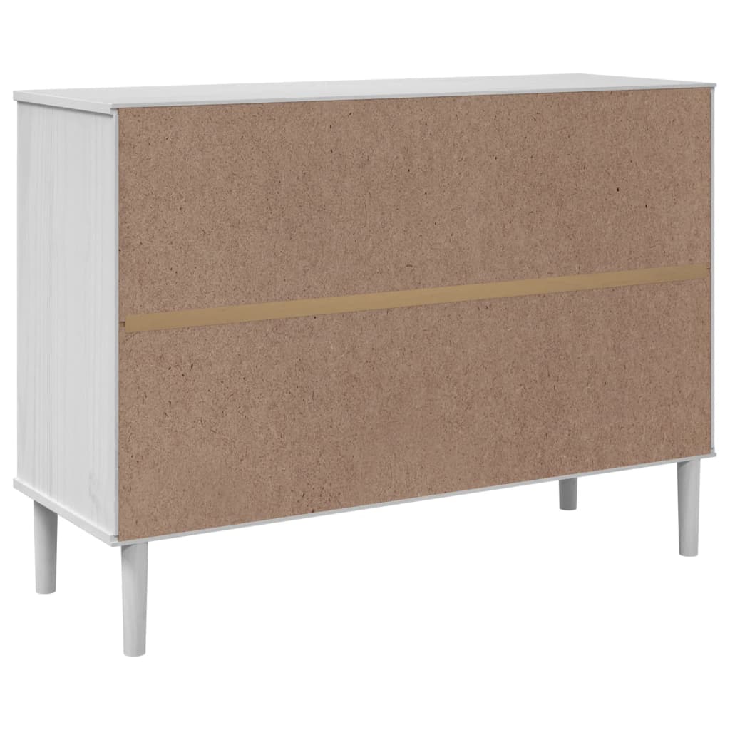 vidaXL Μπουφές SENJA Λευκό / Ρατάν 112 x 40 x 80 εκ. Μασίφ Ξύλο Πεύκου