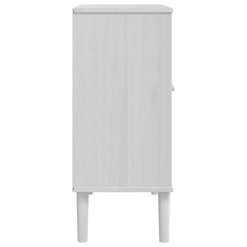 vidaXL Ντουλάπι SENJA Λευκό / Όψη Ρατάν 80x35x80 εκ. Μασίφ Ξύλο Πεύκου