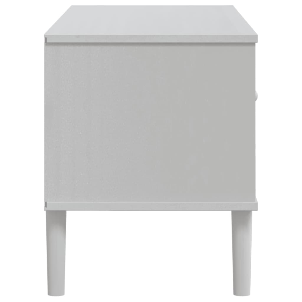 vidaXL Έπιπλο Τηλεόρασης SENJA Λευκό / Ρατάν 106x40x49 εκ. Μασίφ Πεύκο