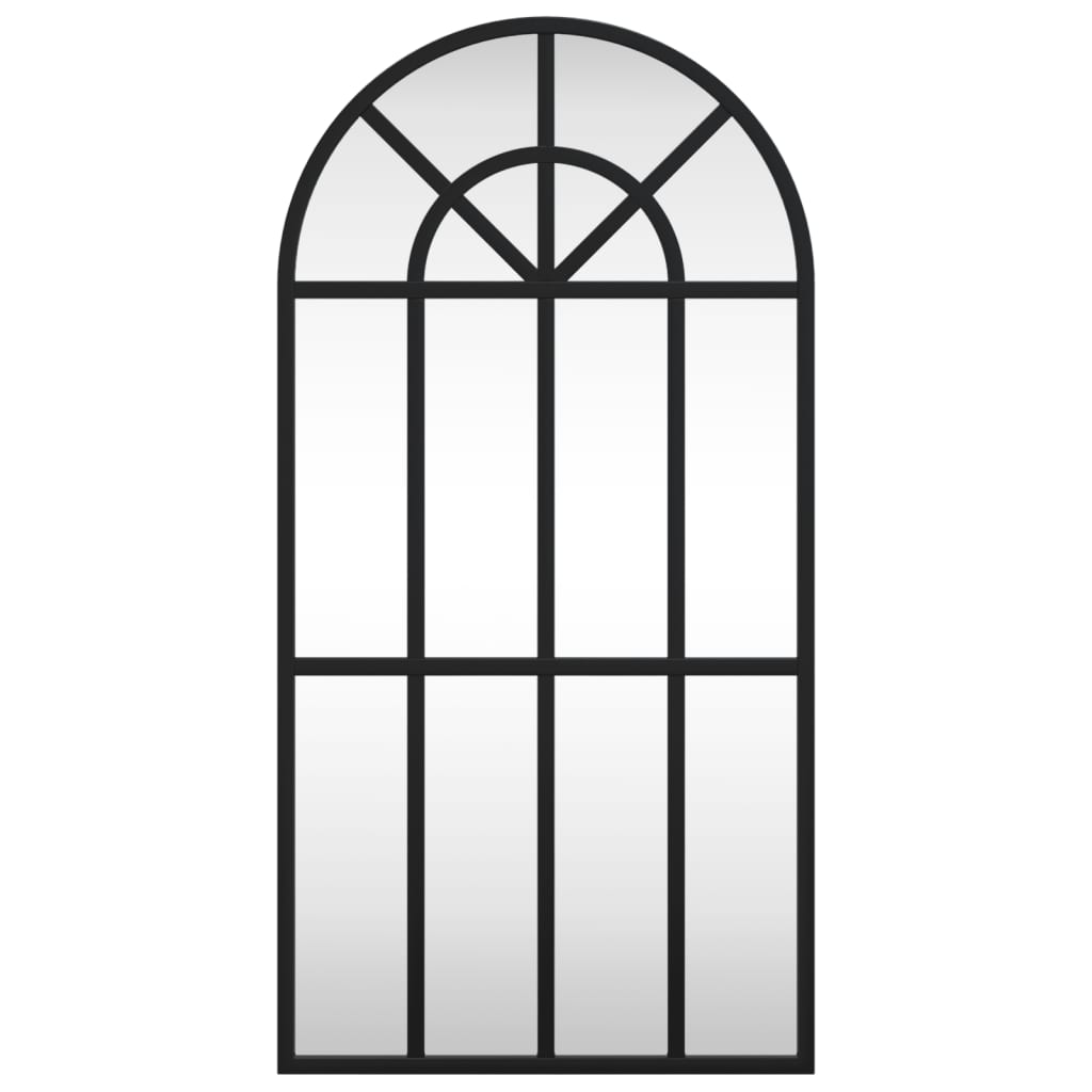 vidaXL Καθρέφτης Τοίχου Αψίδα Μαύρος 30x60 εκ. από Σίδερο