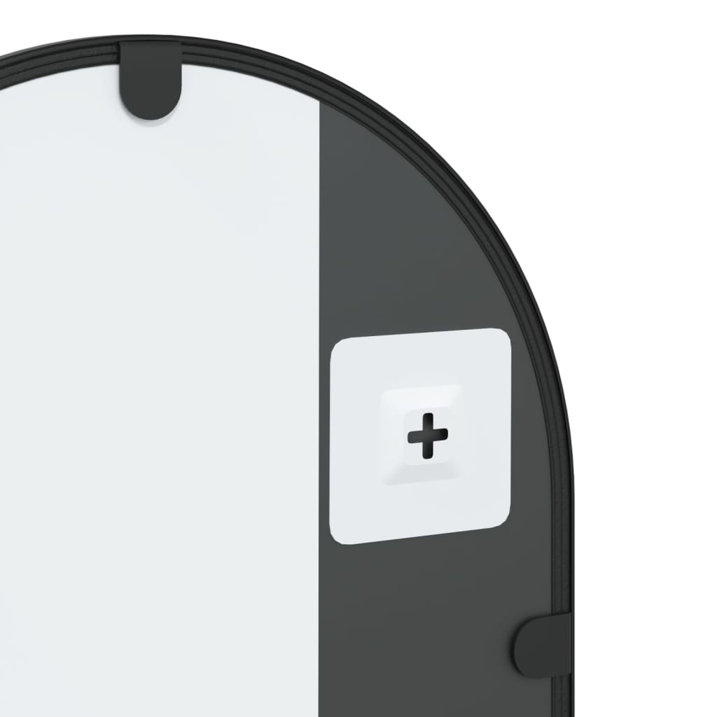 vidaXL Καθρέφτης Τοίχου Αψίδα Μαύρος 30x60 εκ. από Σίδερο