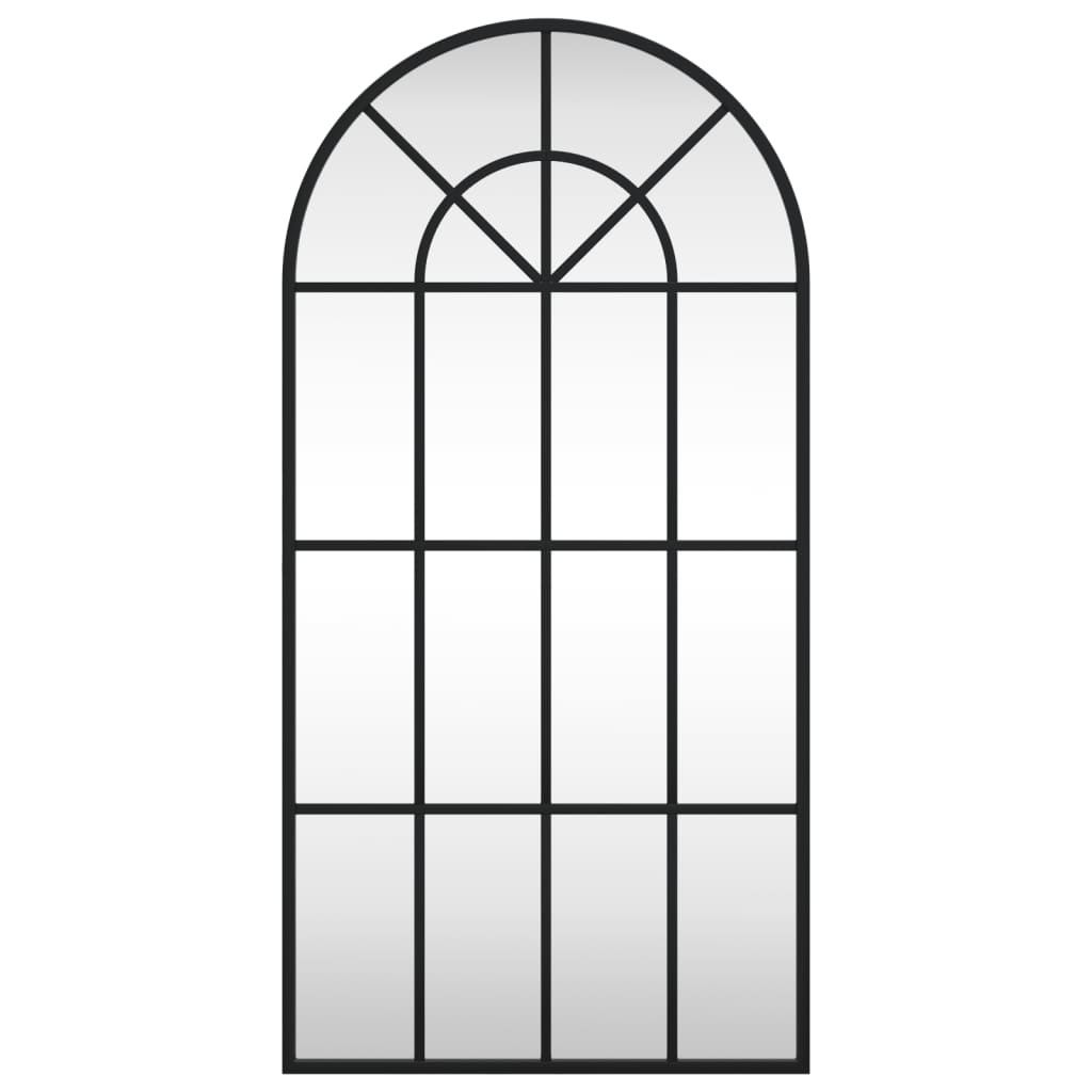 vidaXL Καθρέφτης Τοίχου Αψίδα Μαύρος 40 x 80 εκ. από Σίδερο