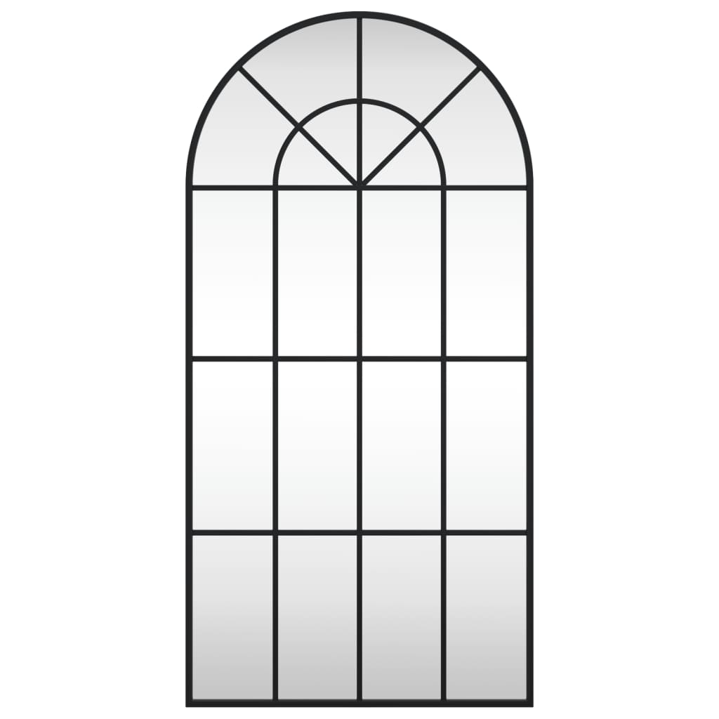 vidaXL Καθρέφτης Τοίχου Αψίδα Μαύρος 50 x 100 εκ. από Σίδερο