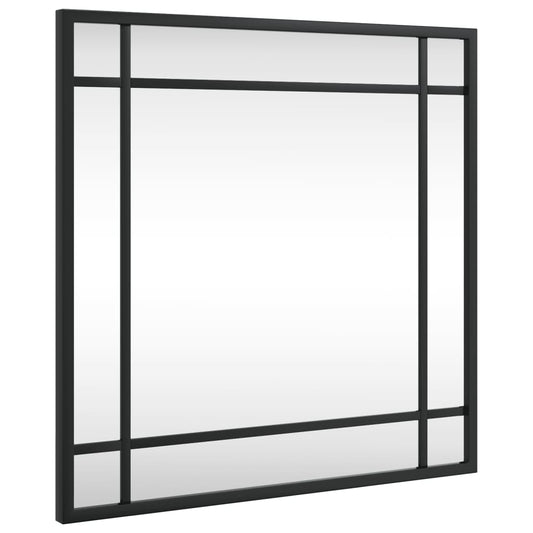 vidaXL Καθρέφτης Τοίχου Τετράγωνος Μαύρος 40 x 40 εκ. από Σίδερο