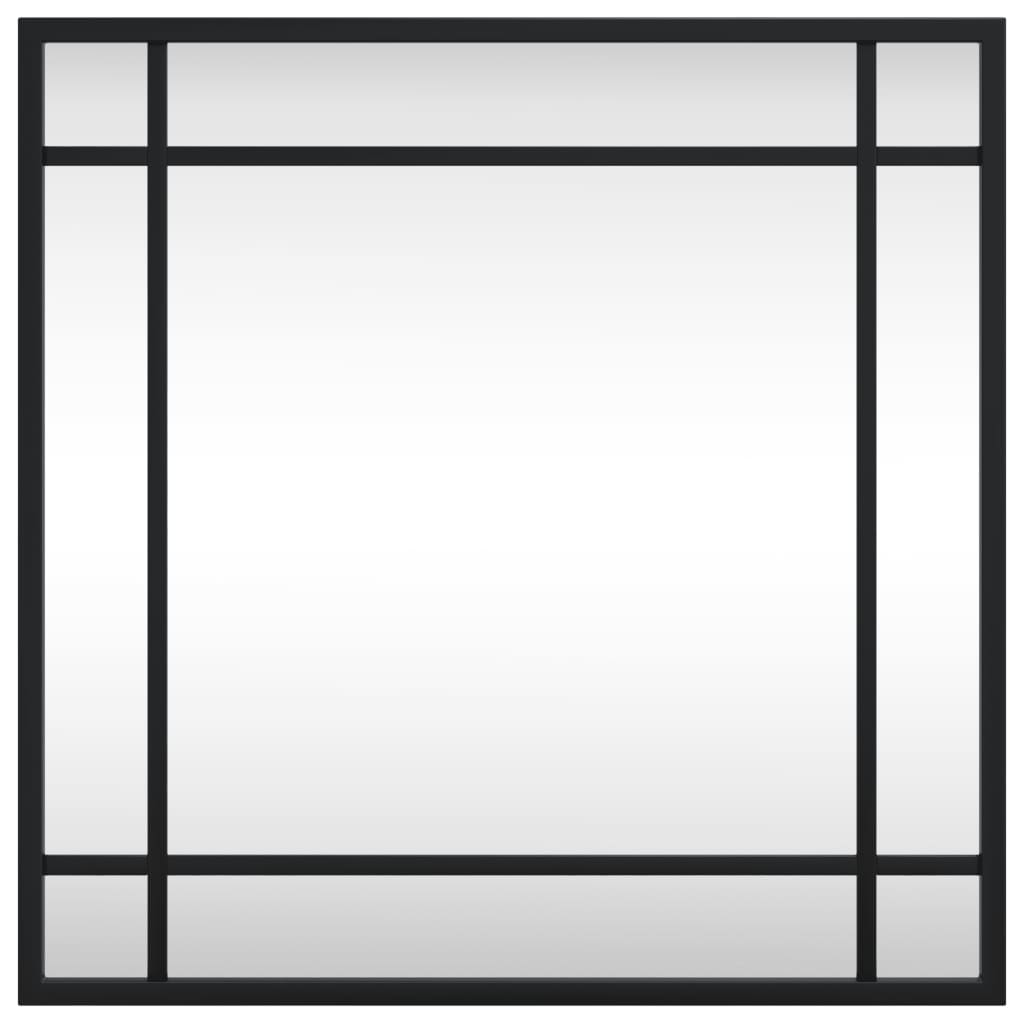 vidaXL Καθρέφτης Τοίχου Τετράγωνος Μαύρος 40 x 40 εκ. από Σίδερο