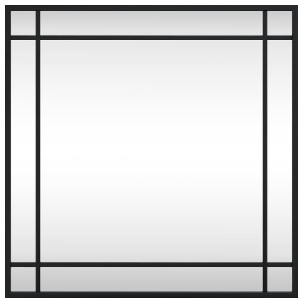 vidaXL Καθρέφτης Τοίχου Τετράγωνος Μαύρος 50 x 50 εκ. από Σίδερο