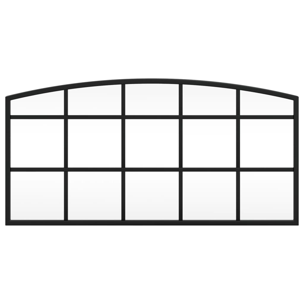 vidaXL Καθρέφτης Τοίχου Αψίδα Μαύρος 60x30 εκ. από Σίδερο