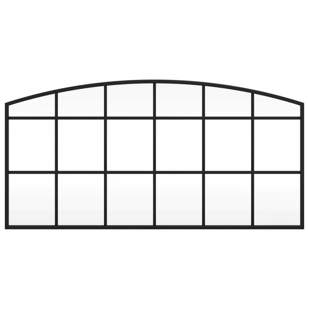 vidaXL Καθρέφτης Τοίχου Αψίδα Μαύρος 80 x 40 εκ. από Σίδερο