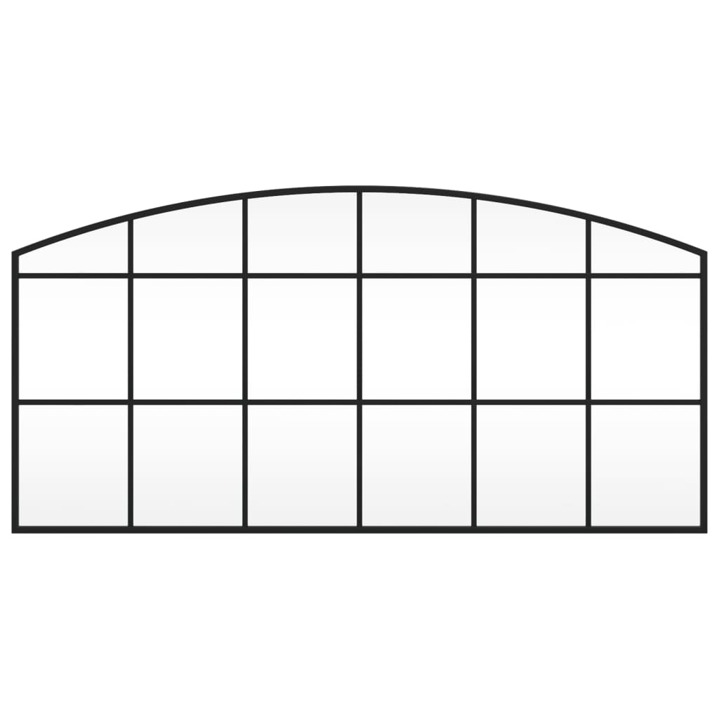 vidaXL Καθρέφτης Τοίχου Αψίδα Μαύρος 100 x 50 εκ. από Σίδερο