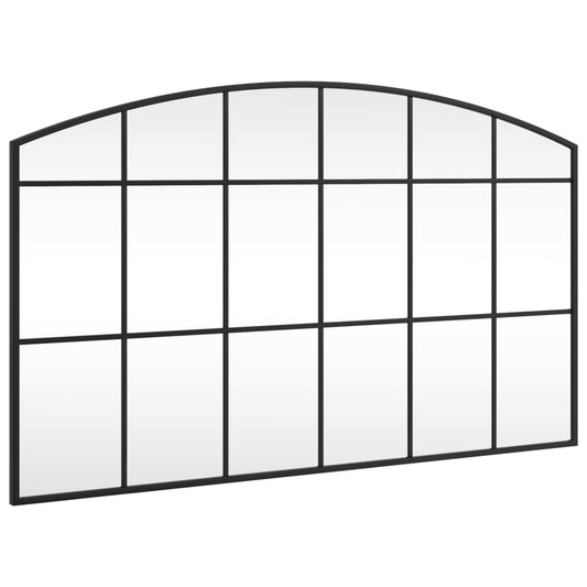 vidaXL Καθρέφτης Τοίχου Αψίδα Μαύρος 100 x 60 εκ. από Σίδερο