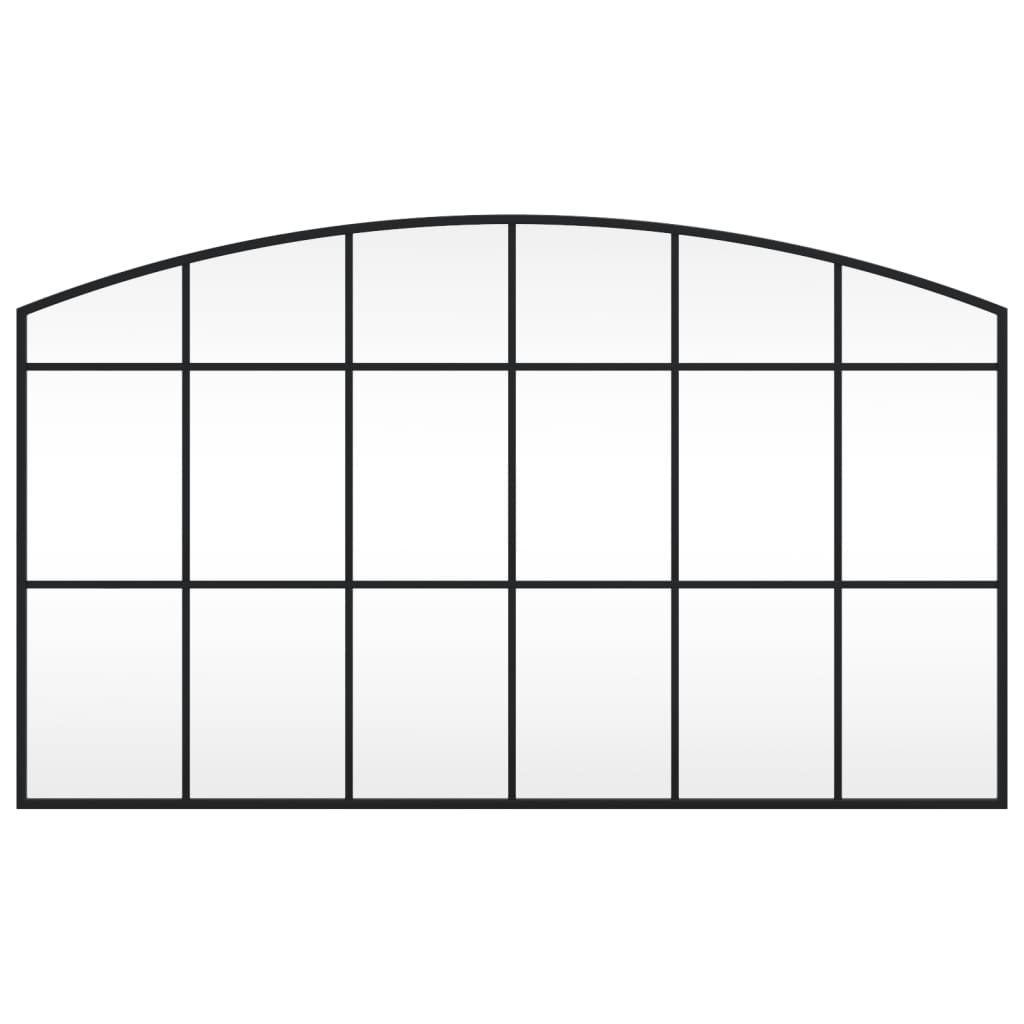 vidaXL Καθρέφτης Τοίχου Αψίδα Μαύρος 100 x 60 εκ. από Σίδερο