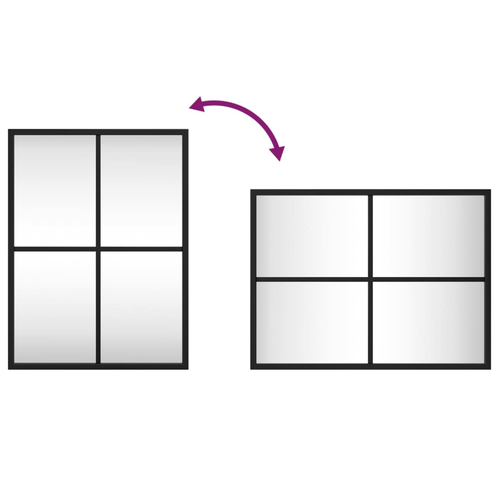 vidaXL Καθρέφτης Ορθογώνιος Μαύρος 30 x 40 εκ. από Σίδερο