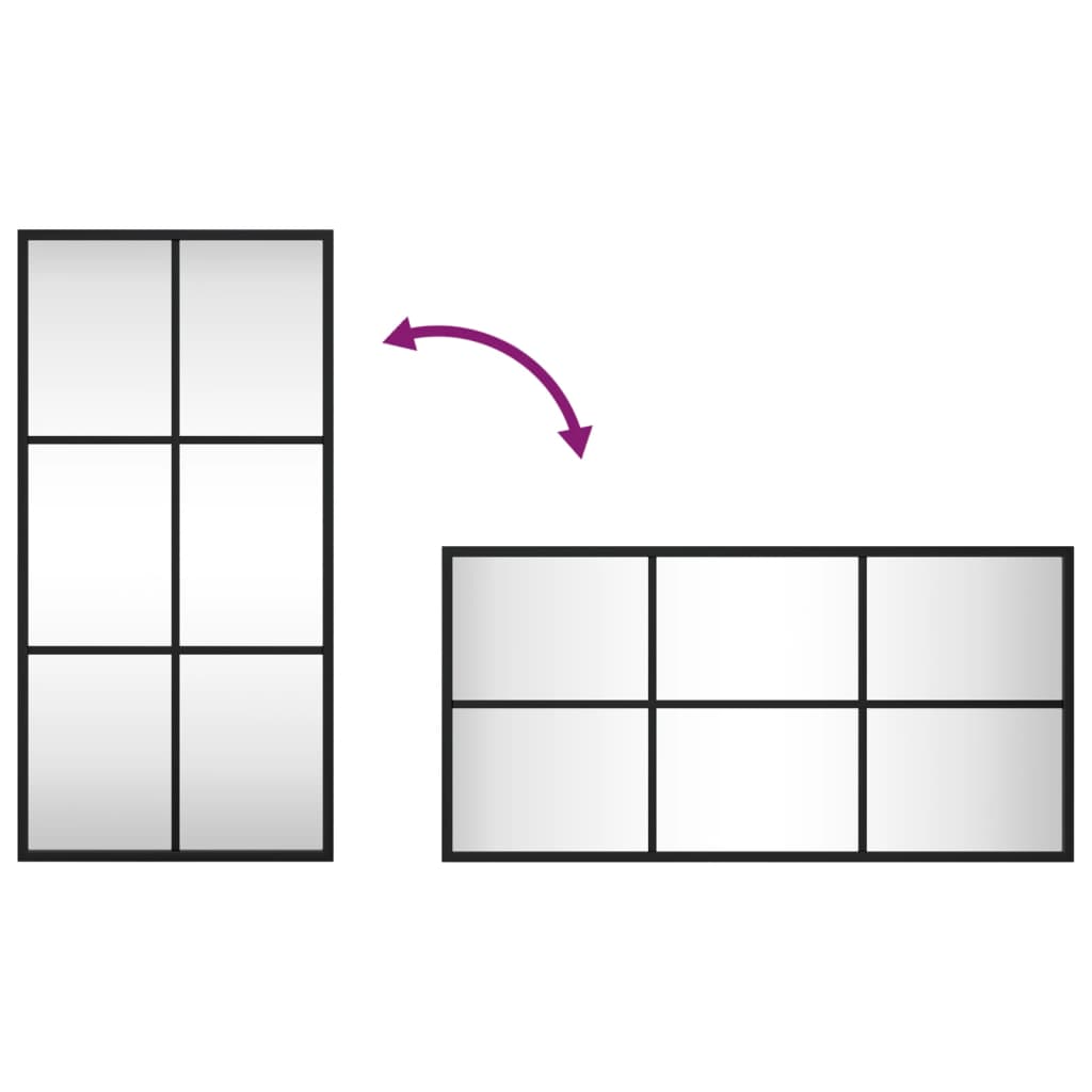 vidaXL Καθρέφτης Ορθογώνιος Μαύρος 30 x 60 εκ. από Σίδερο