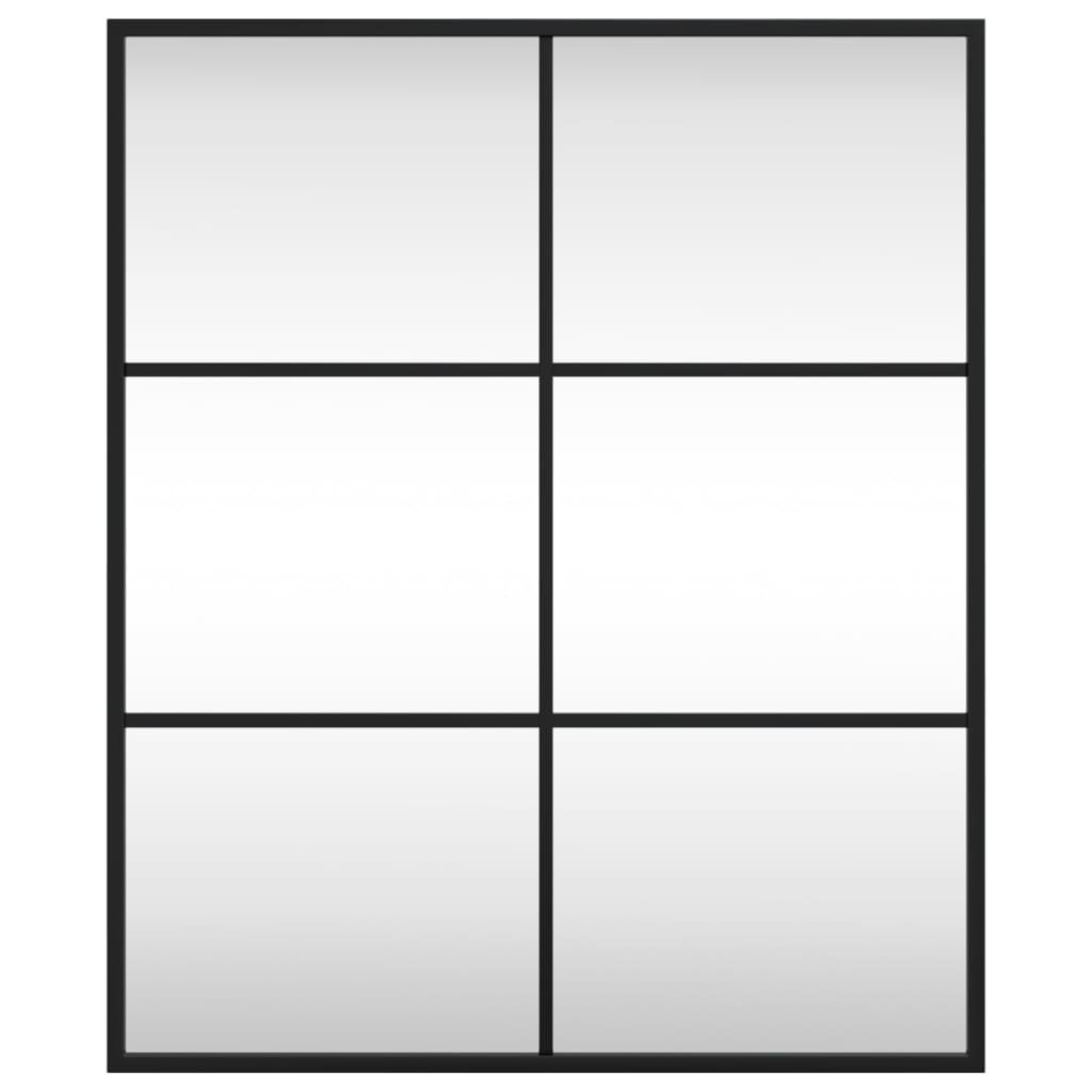 vidaXL Καθρέφτης Ορθογώνιος Μαύρος 50 x 60 εκ. από Σίδερο