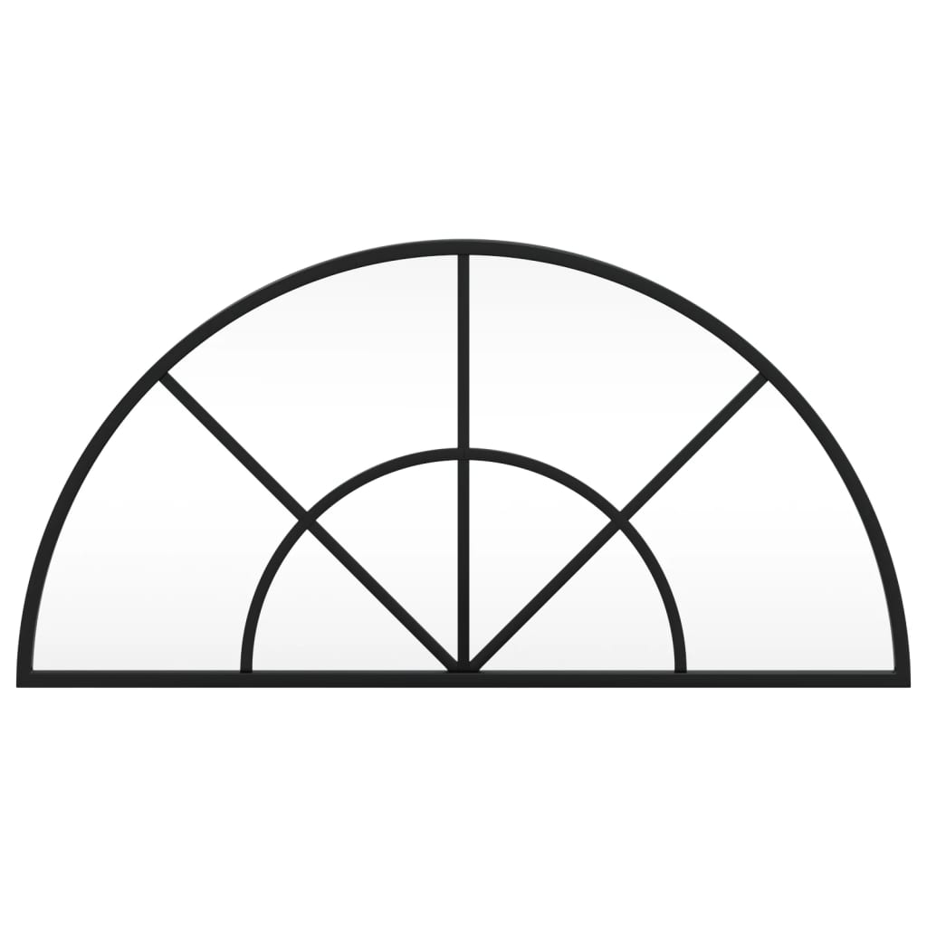 vidaXL Καθρέφτης Τοίχου Αψίδα Μαύρος 60x30 εκ. από Σίδερο