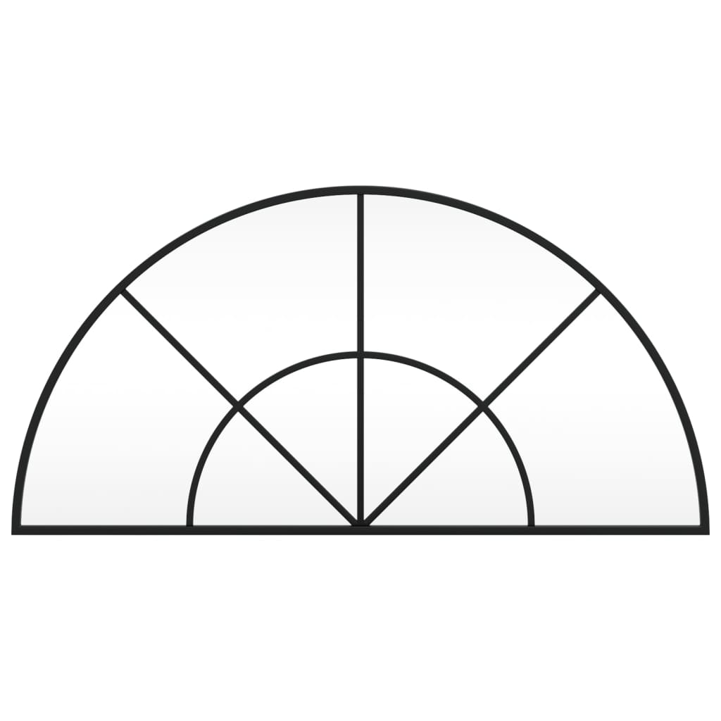 vidaXL Καθρέφτης Τοίχου Αψίδα Μαύρος 80 x 40 εκ. από Σίδερο