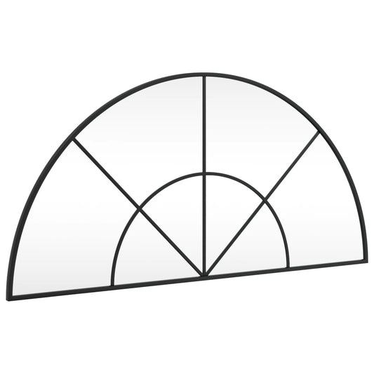 vidaXL Καθρέφτης Τοίχου Αψίδα Μαύρος 100 x 50 εκ. από Σίδερο