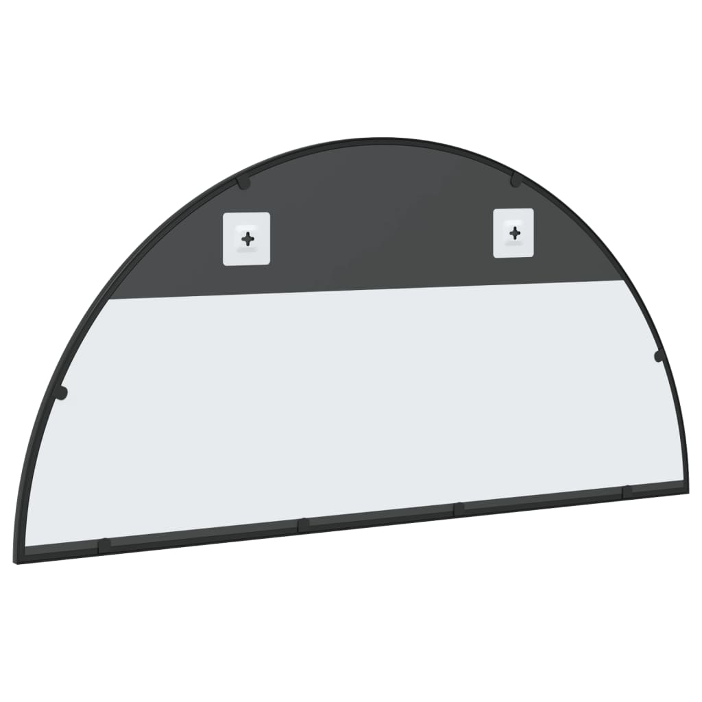 vidaXL Καθρέφτης Τοίχου Αψίδα Μαύρος 100 x 50 εκ. από Σίδερο